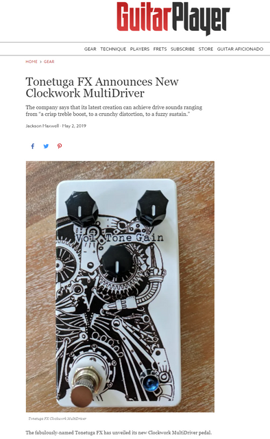 Guitar Player Magazine - Clockwork Multiidriver